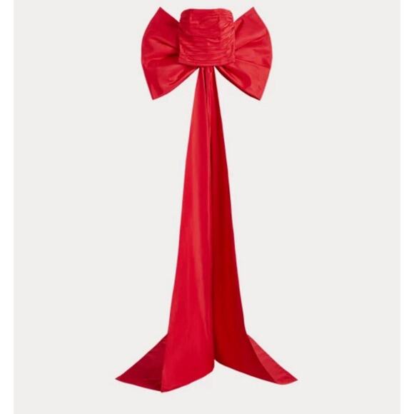 Ralph Lauren Collection Silk Red Bow Train Faille Blouse Bustier Top Corset $3k - Picture 7 of 16